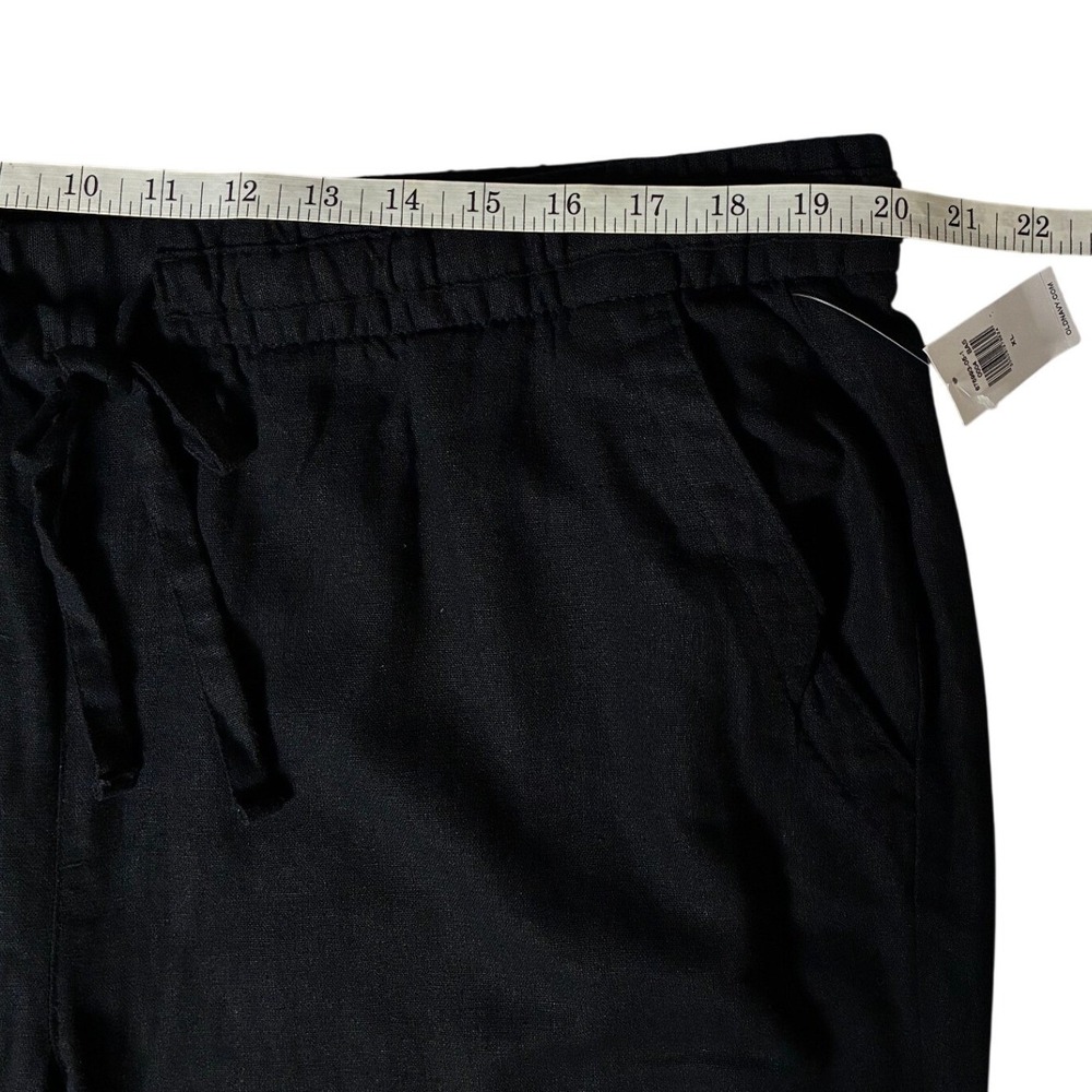 Old Navy Womens XL Black Linen Blend Wide Leg Drawstring Pants High Waisted - Picture 6 of 8
